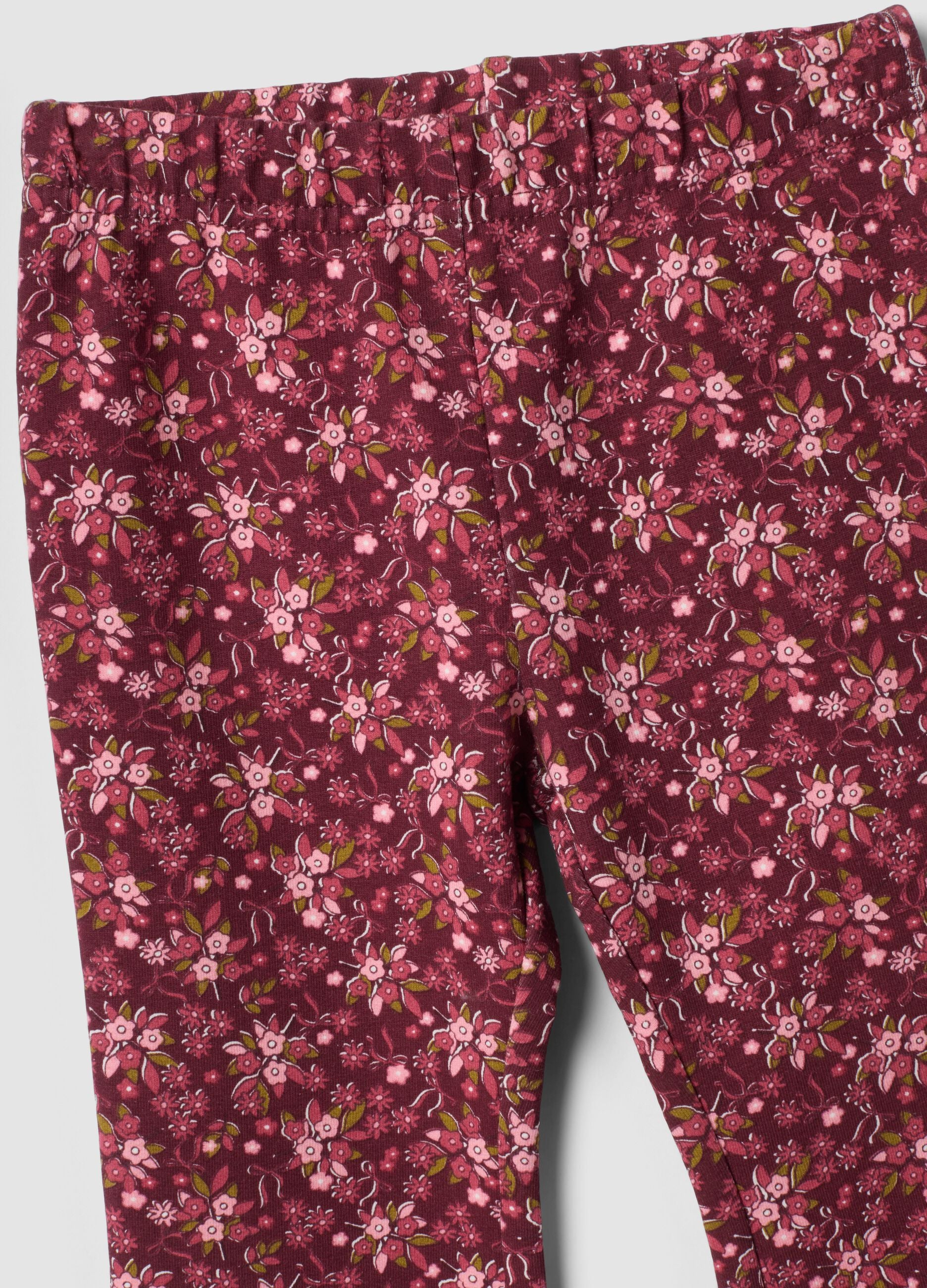Pink stretch fabric set with crew neck