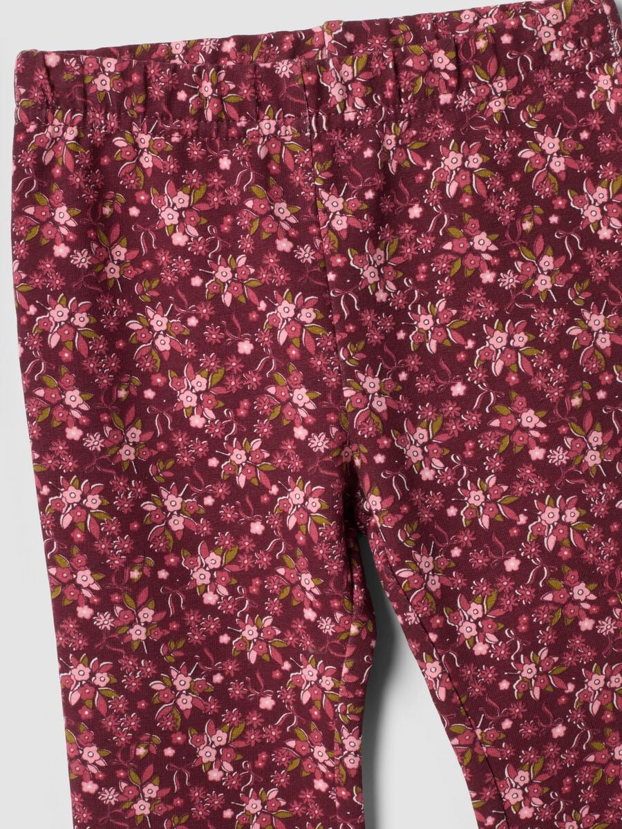 Pink stretch fabric set with crew neck_3