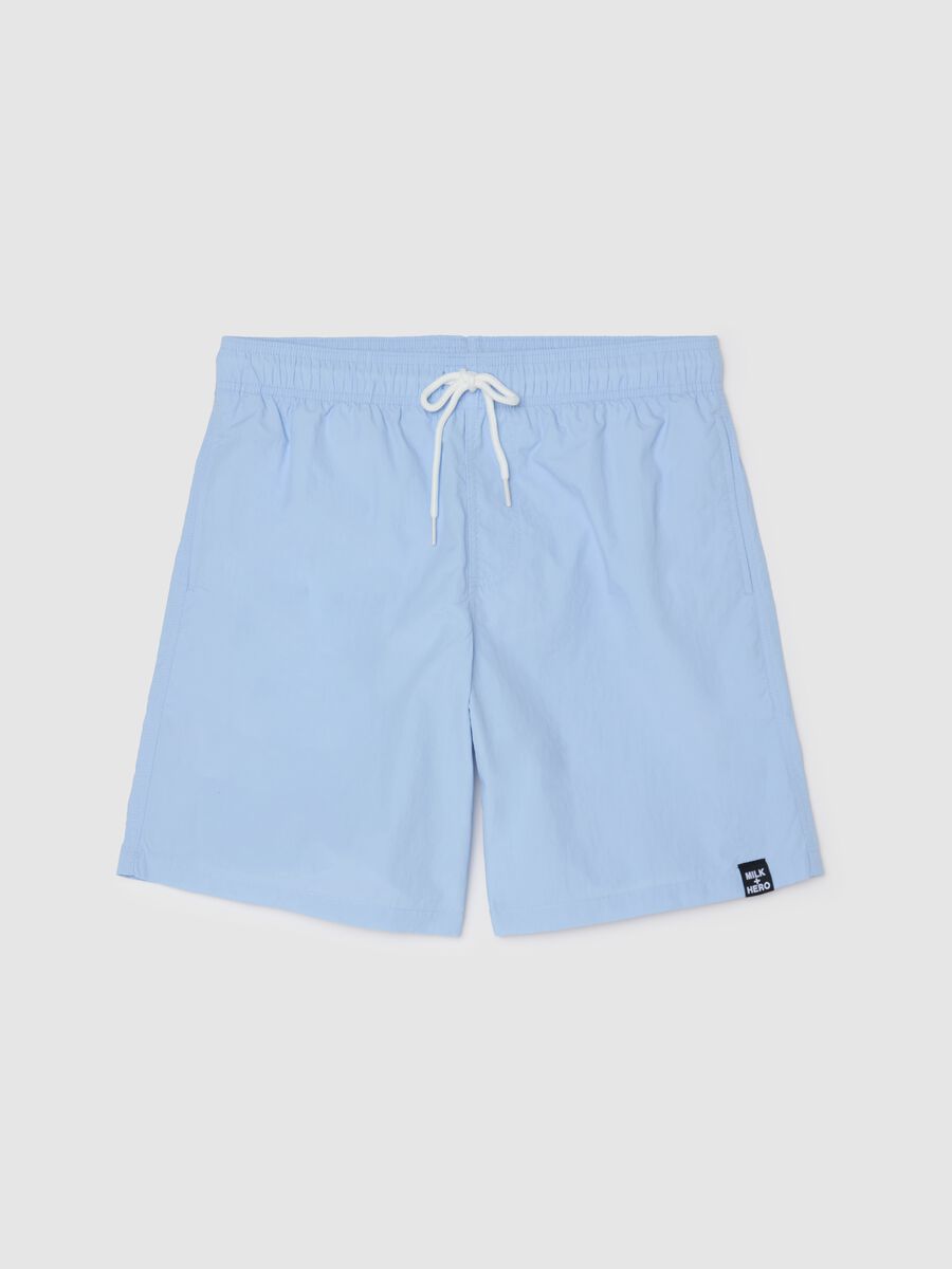 Boxer da uomo azzurro regular fit con elastico e coulisse_4