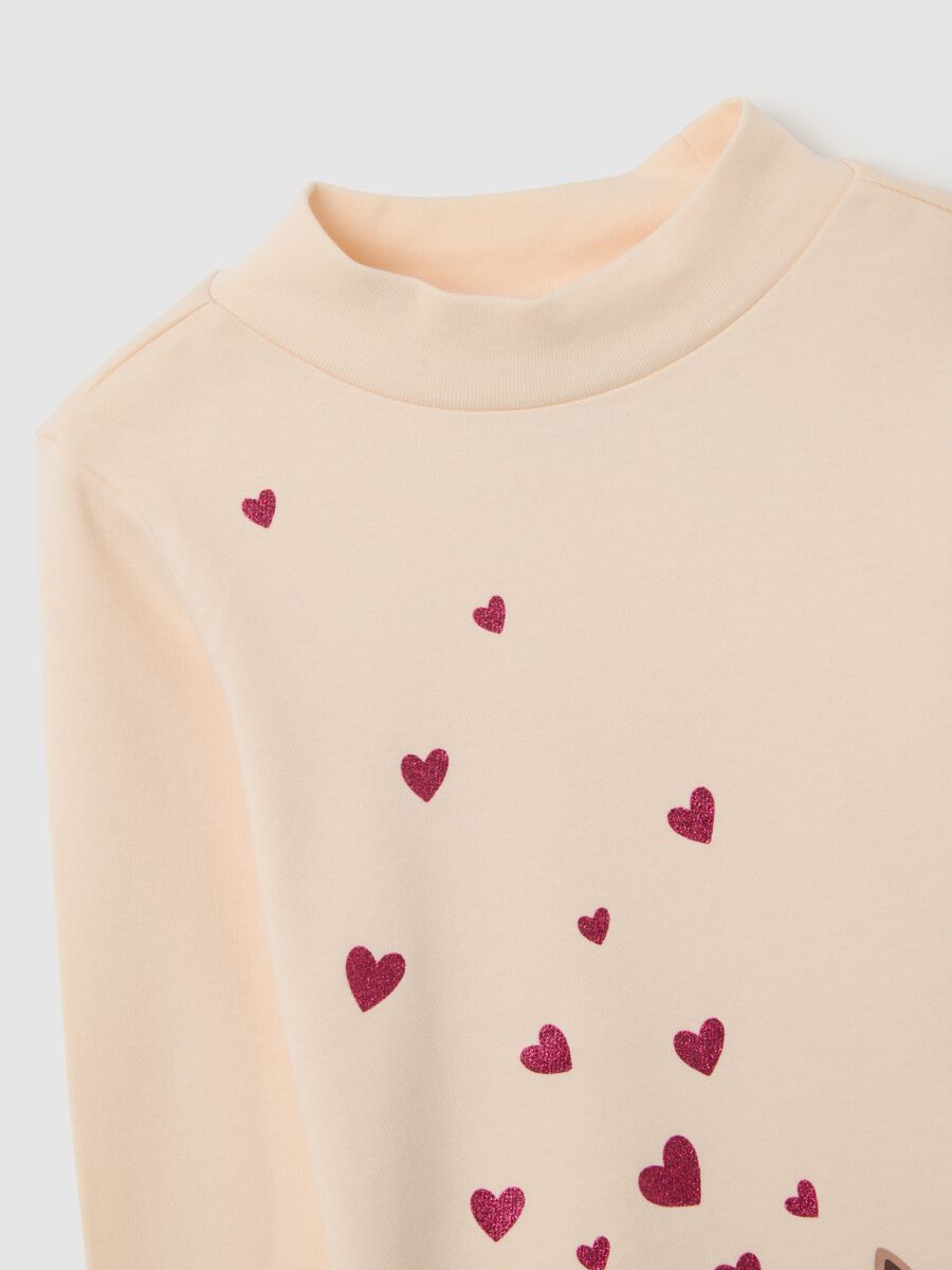 Girl's beige pure cotton sweater, regular fit_2