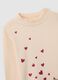 Girl's beige pure cotton sweater, regular fit_2