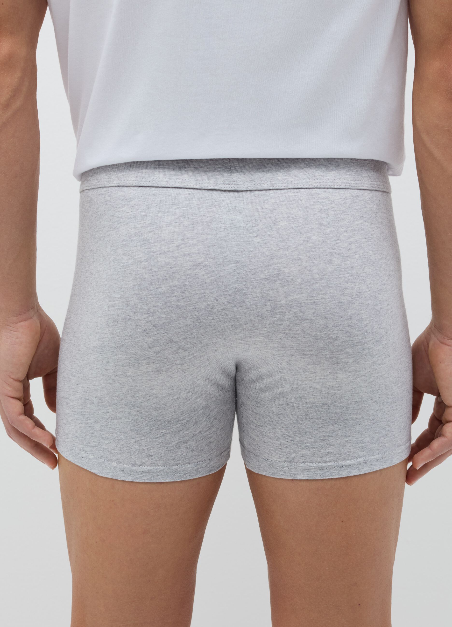 Three-pair pack midi boxer shorts in stretch cotton