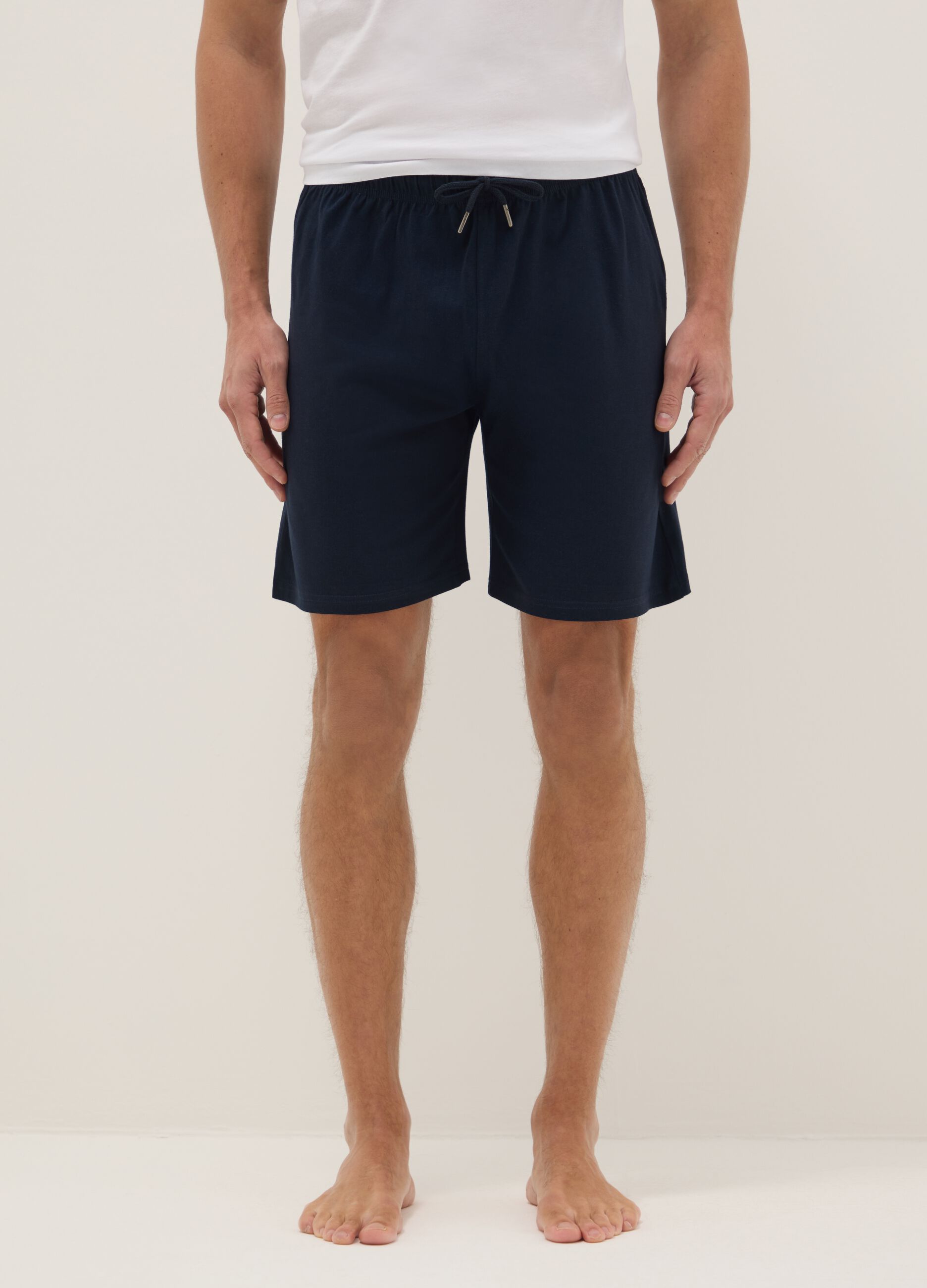 Multicolour pure cotton regular fit pyjama shorts twin pack