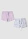 Twin pack of purple pure cotton shorts_0