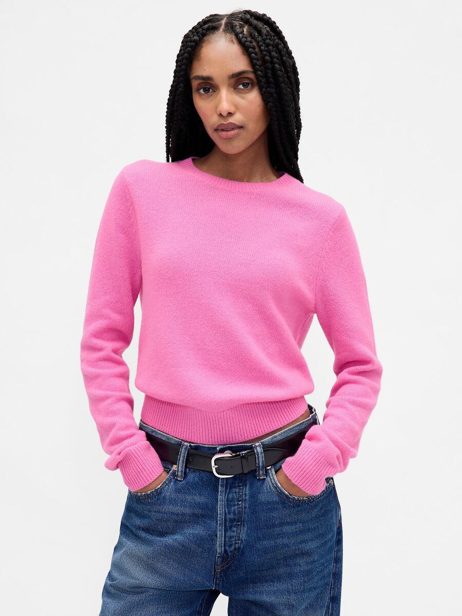 Pink Cotton Blend Sweater_0