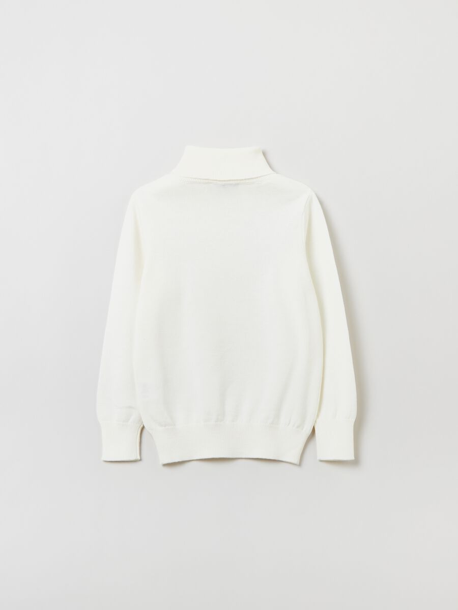Pullover in cotone a collo alto_1