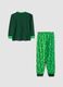 Green Minecraft print pyjamas in pure organic cotton for boys_1