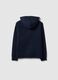 Felpa blu per ragazzo in puro cotone vestibilit&agrave; over con cappuccio e zip_1