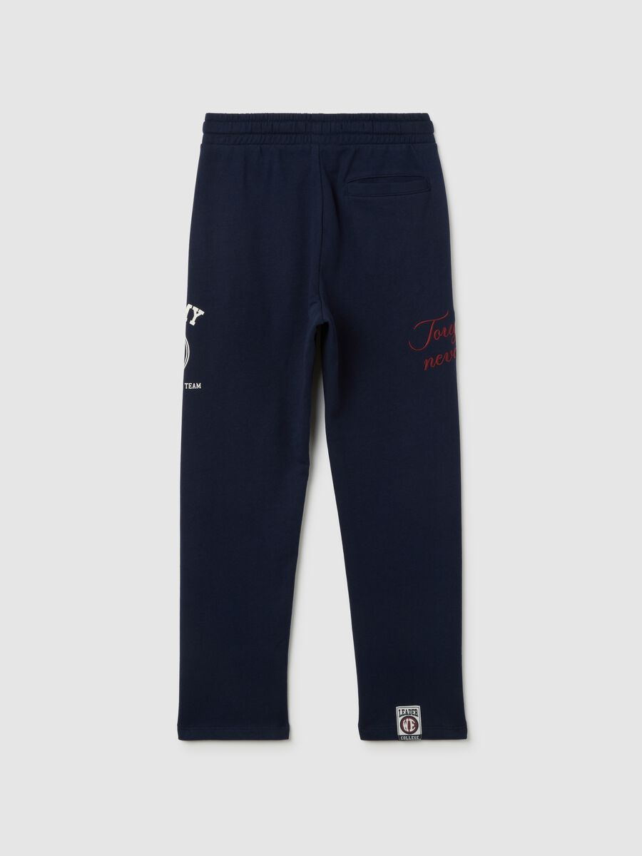 Joggers da ragazzo in puro cotone blu regular fit_4