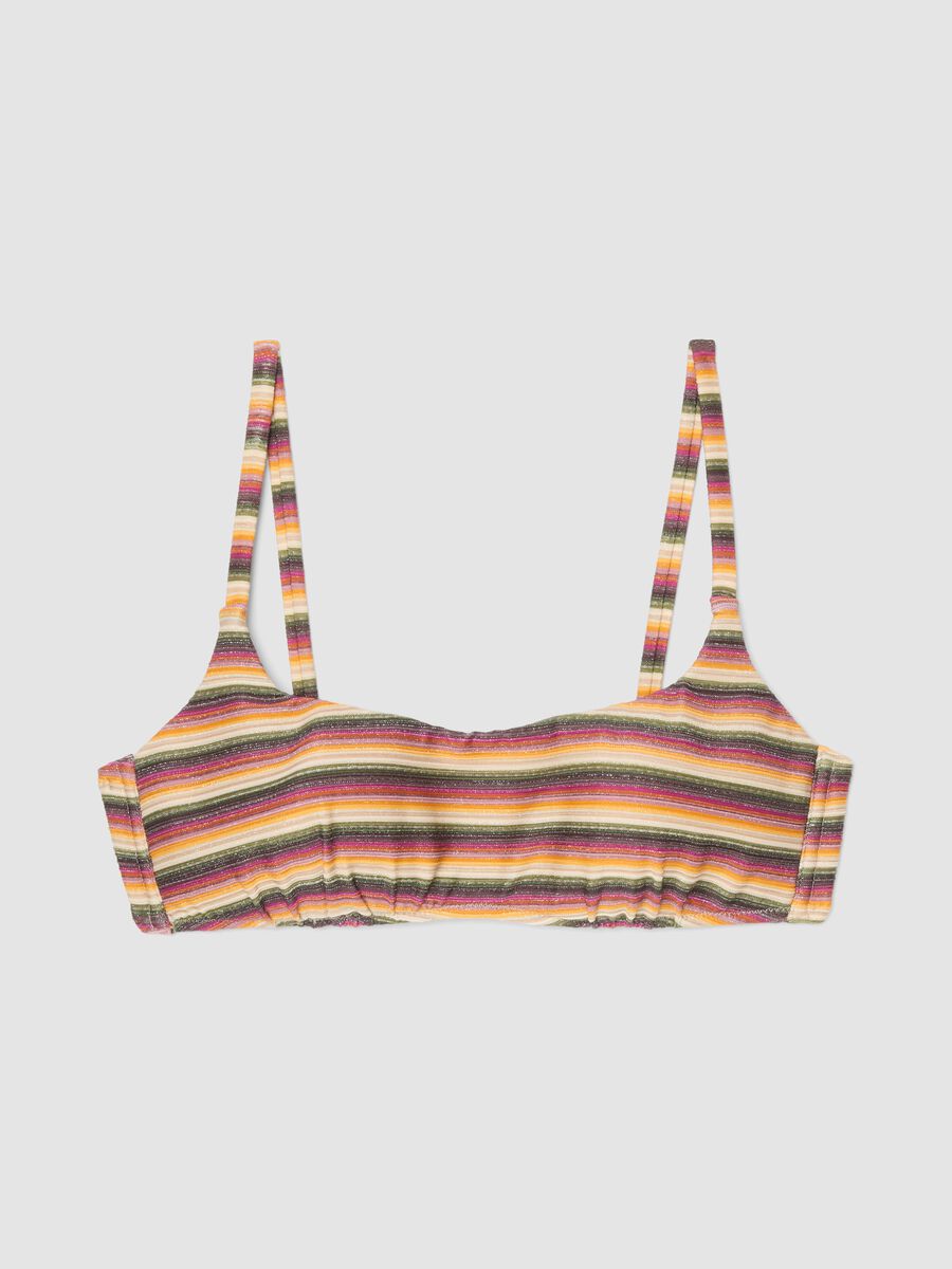 Top bikini bralette in tessuto elasticizzato a righe multicolor_4