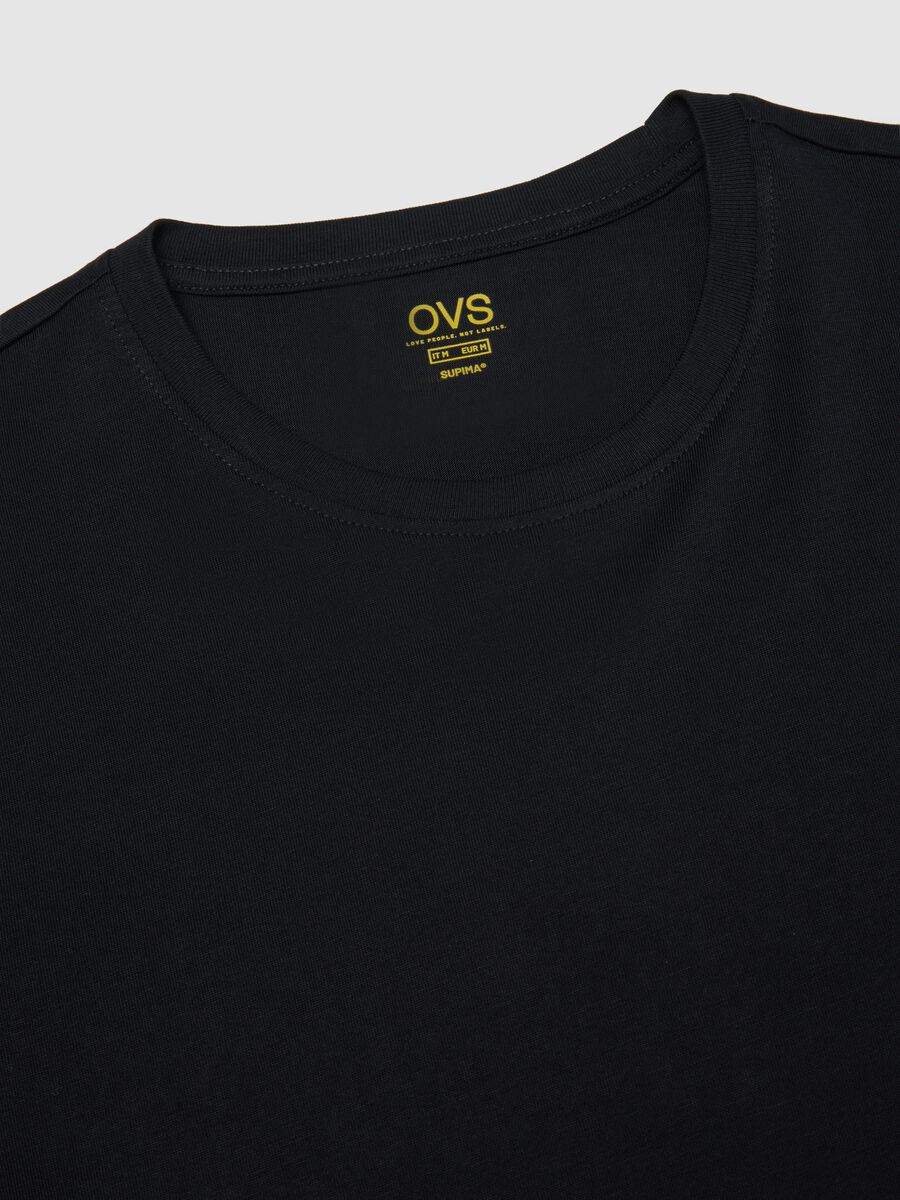 Black pure cotton regular fit T-shirt_5