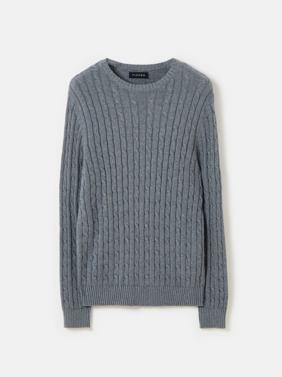 Ribbed pullover with cable-knit motif_3