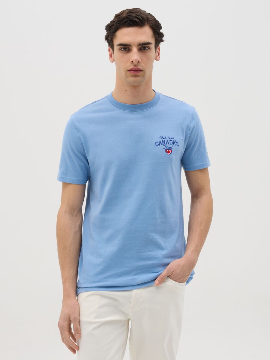 Cotton T-shirt with embroidered logo_0
