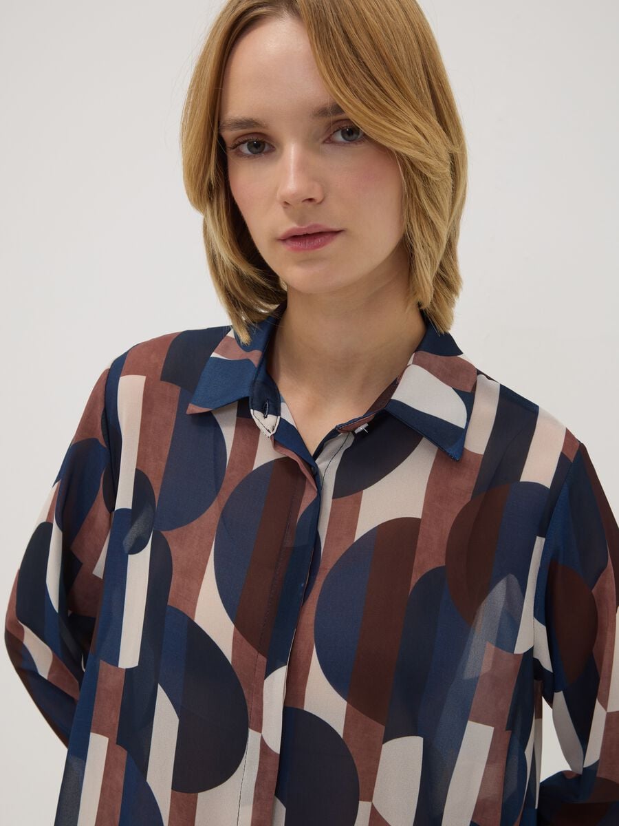 Multicolour patterned regular-fit shirt_0