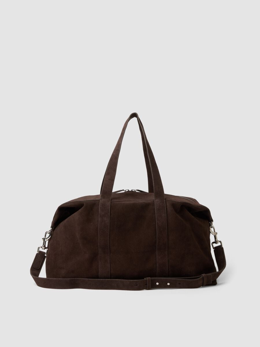 Borsa da viaggio marrone in vera pelle_0