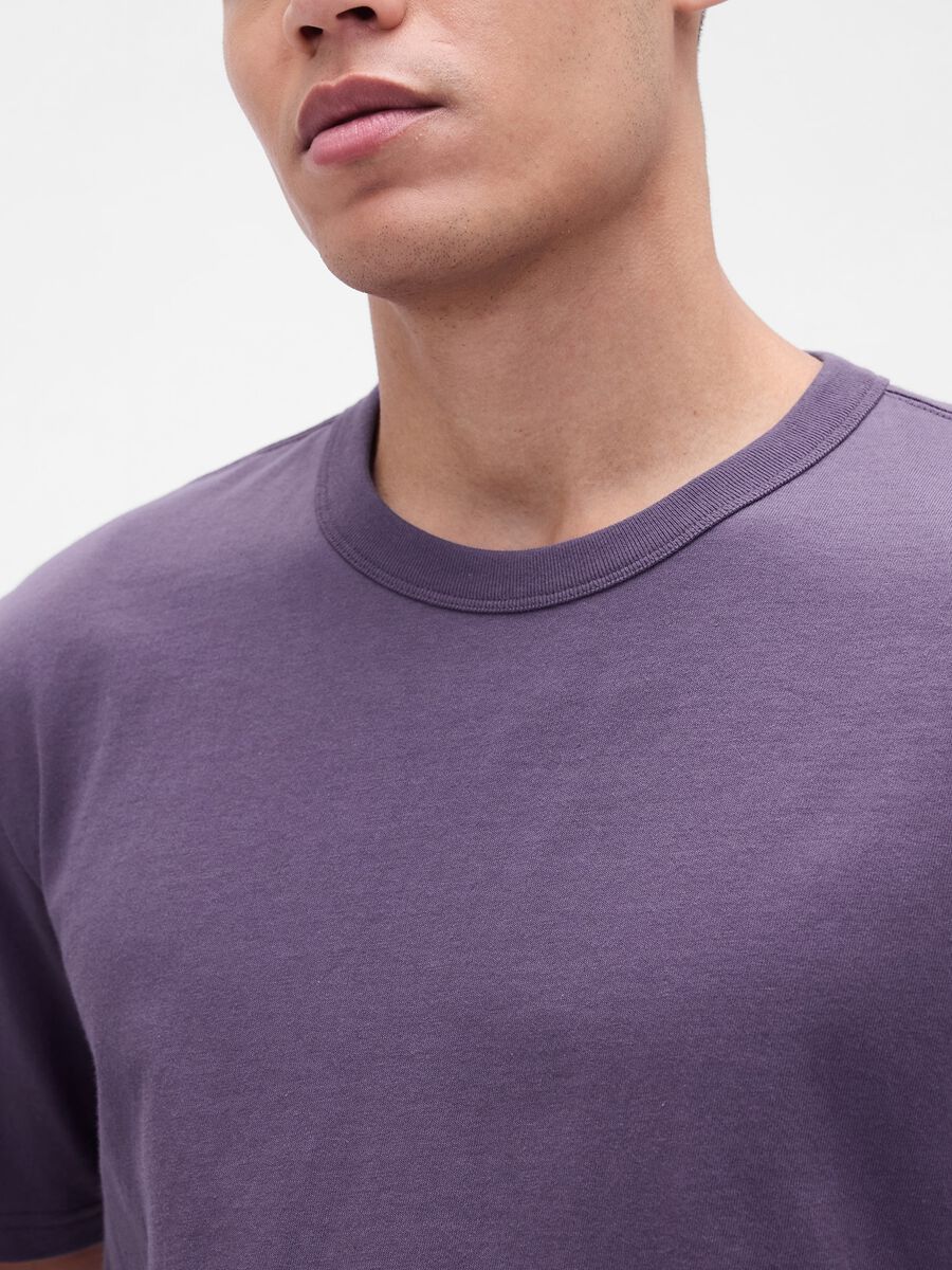 Purple short-sleeve cotton T-shirt_3