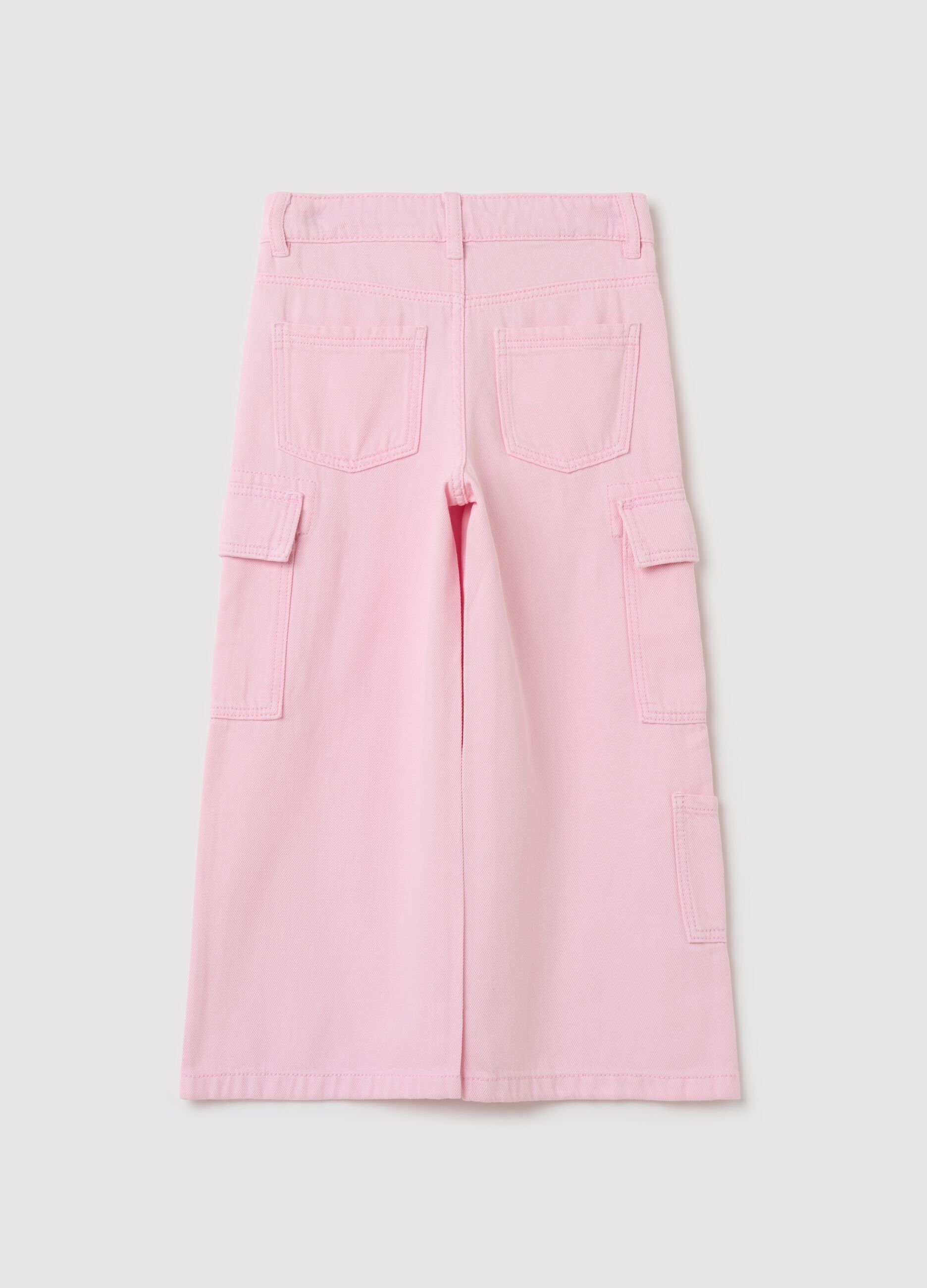 Wide-leg cargo trousers in twill
