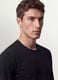 Black long-sleeve T-shirt in 100% organic cotton with crew neck_2