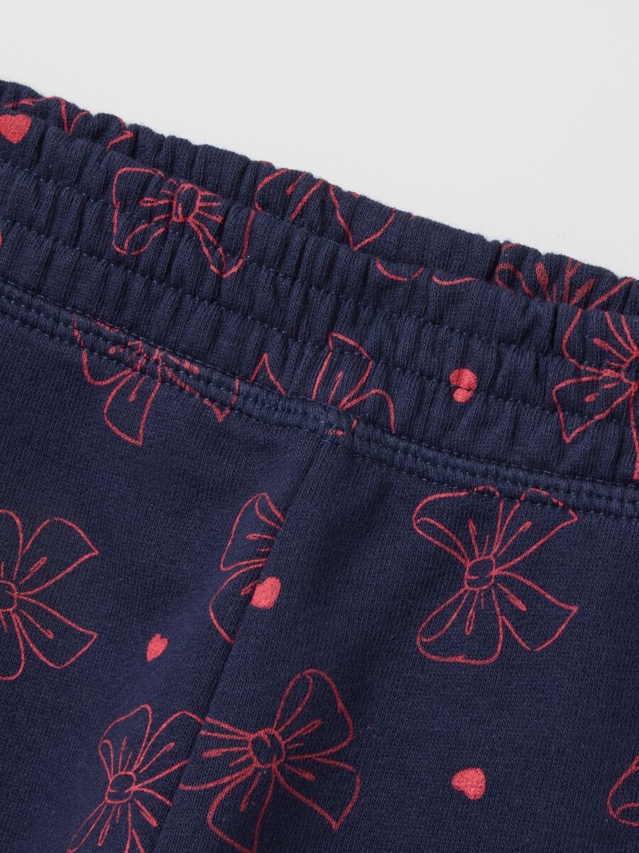 Leggings blu con fiocchi e cuori rosa_2
