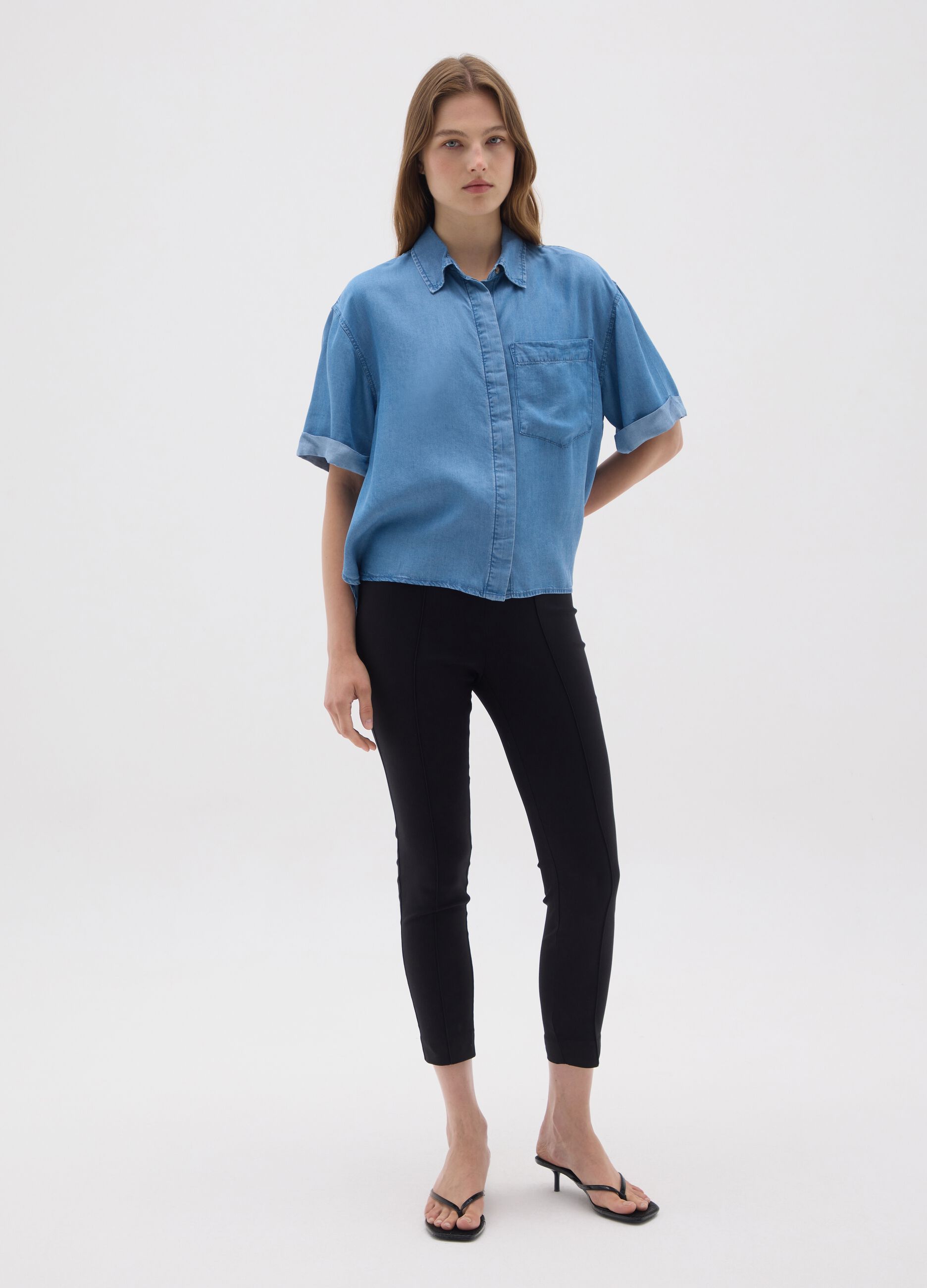 Women's Black Regular Fit Dress Trousers