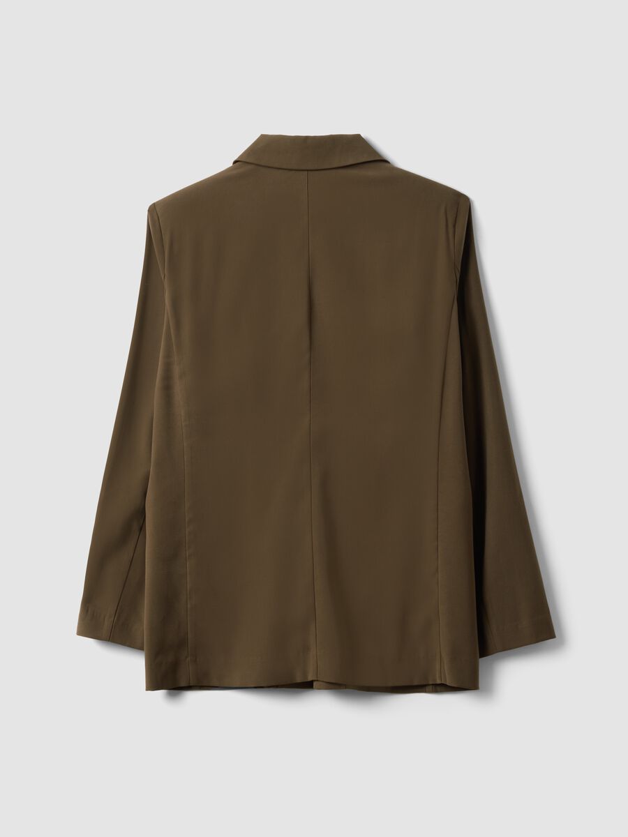 Blazer verde in misto viscosa regular fit_6
