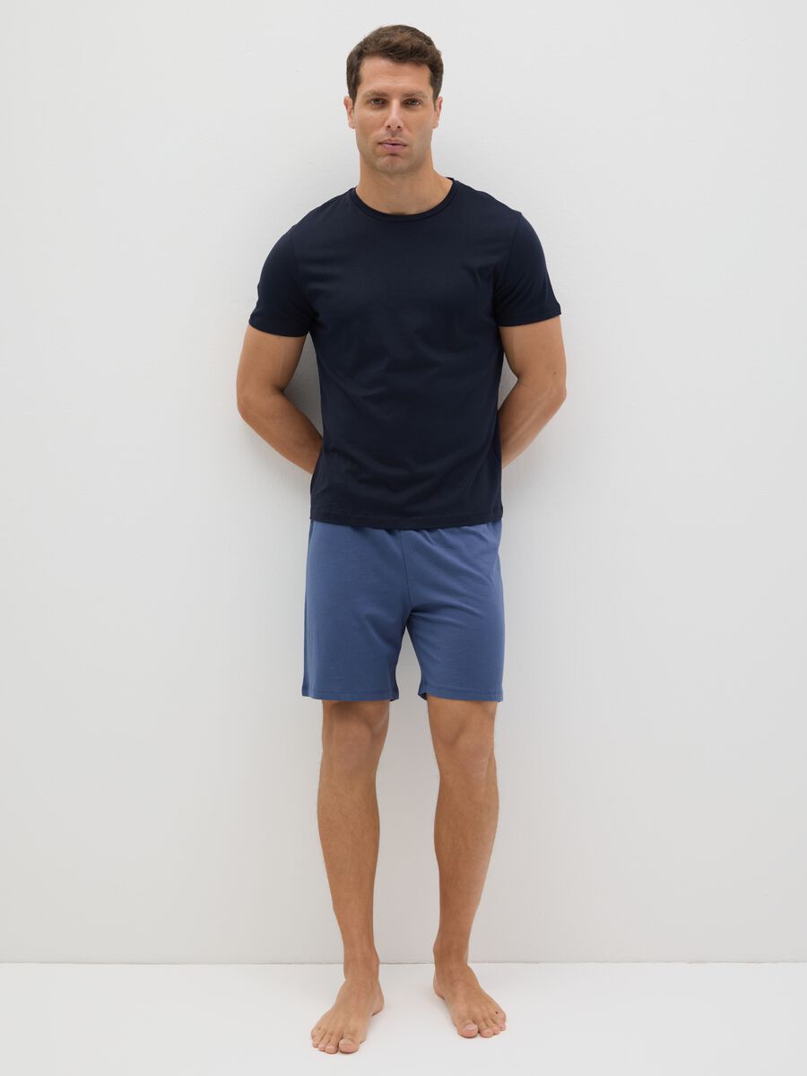 Short cotton pyjamas with round neck_0