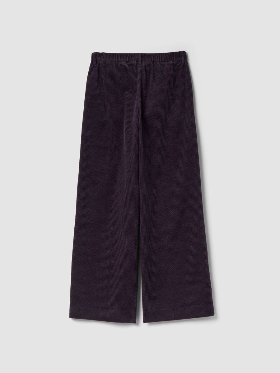 Pantaloni viola in puro cotone a coste regular fit_2