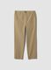 Beige pure cotton carrot-fit chino trousers_4