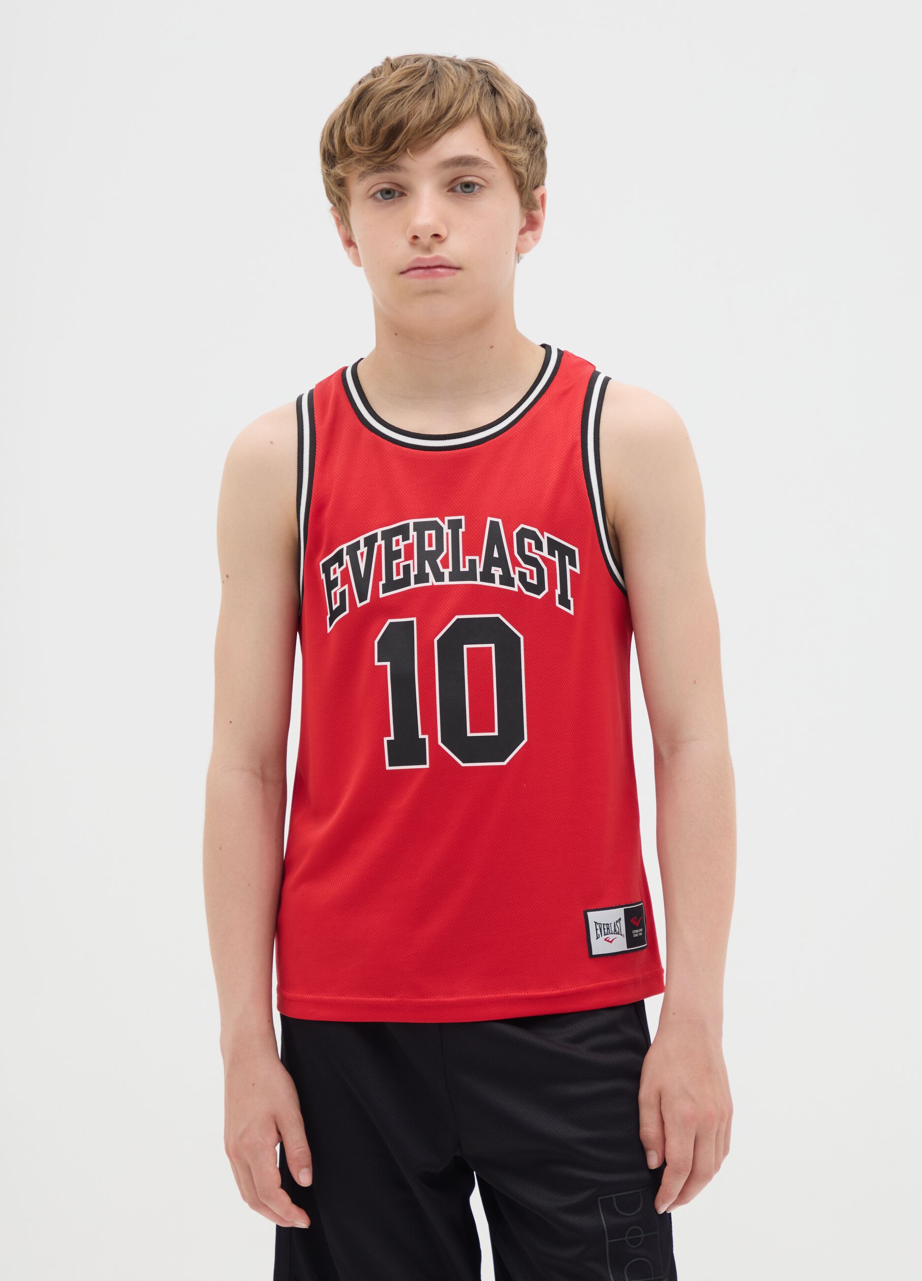 Boy's red regular fit tank top