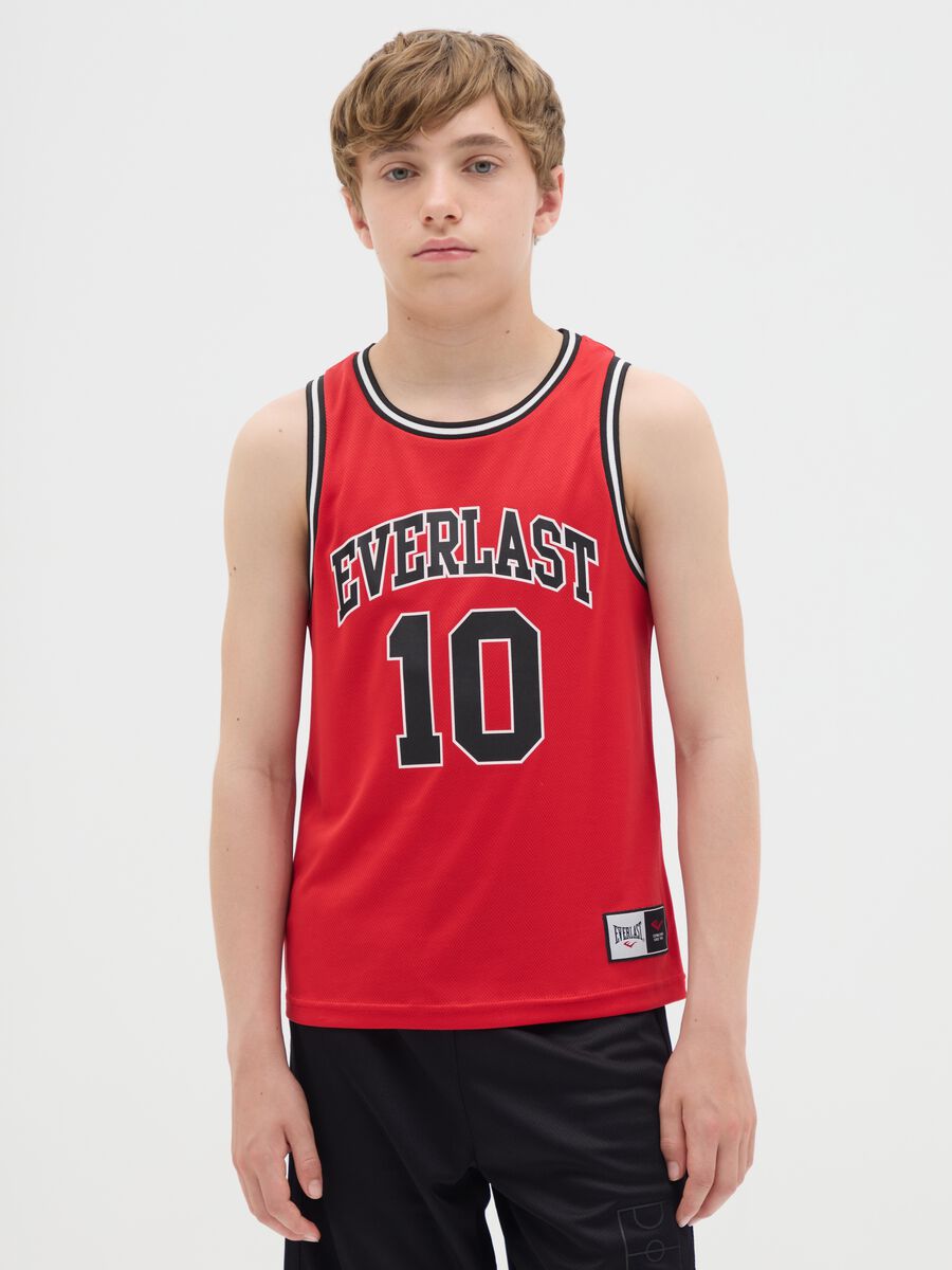 Canotta da ragazzo in tessuto rosso regular fit_0