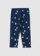 Girls' skinny blue cotton leggings with flowers_0