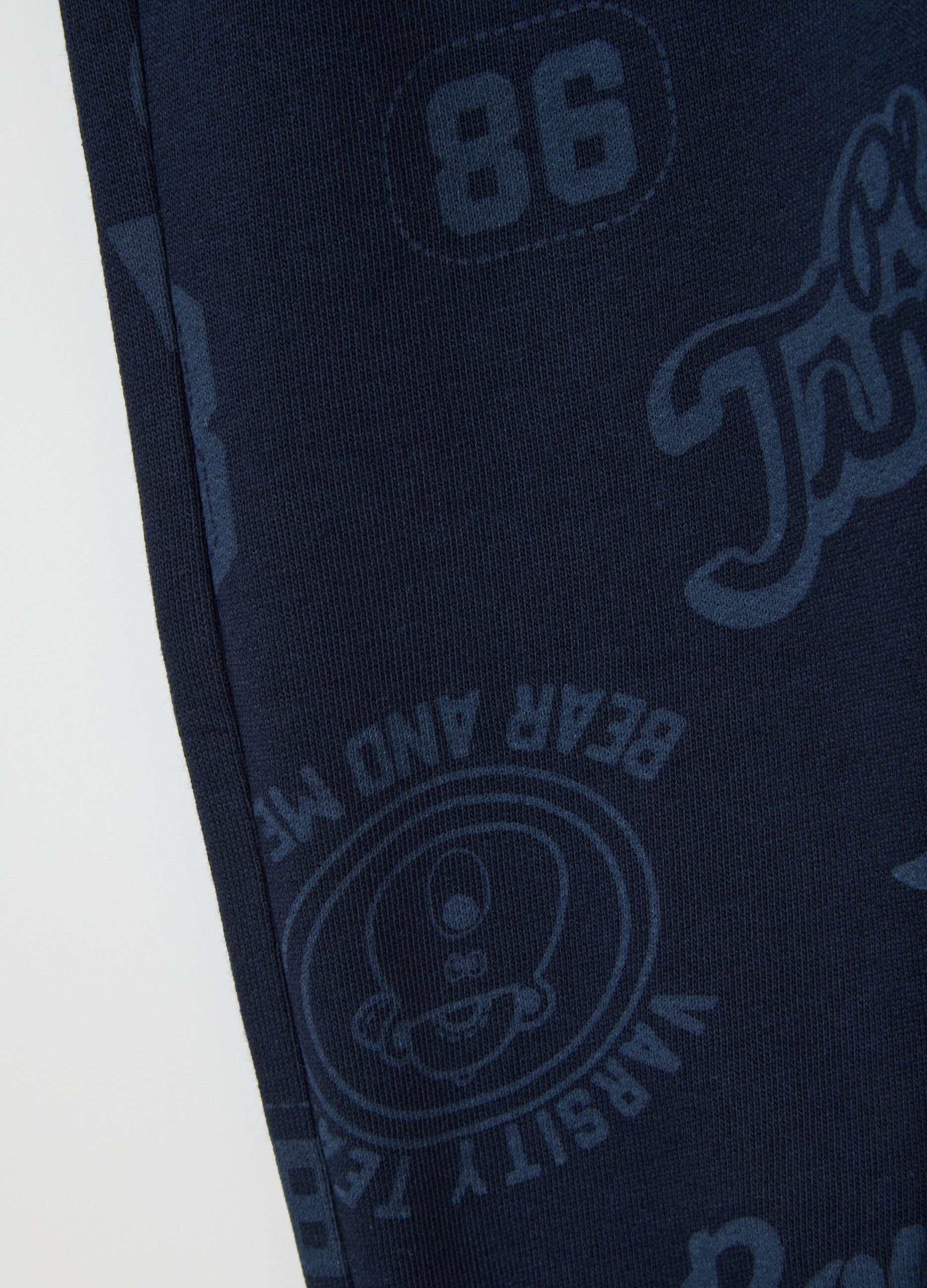 Blue regular fit children's trousers in pure cotton