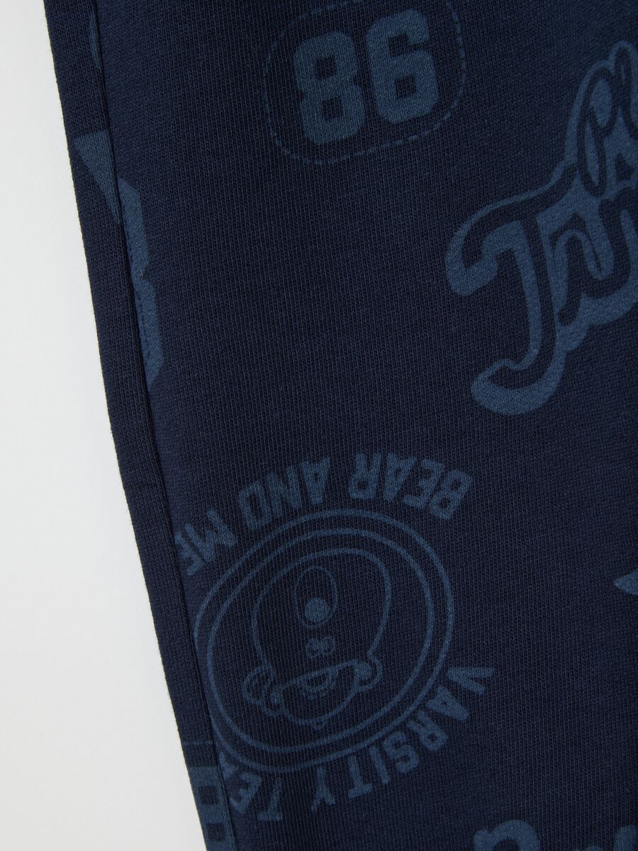 Blue regular fit children's trousers in pure cotton_2