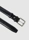 Black genuine leather belt with sturdy buckle_1