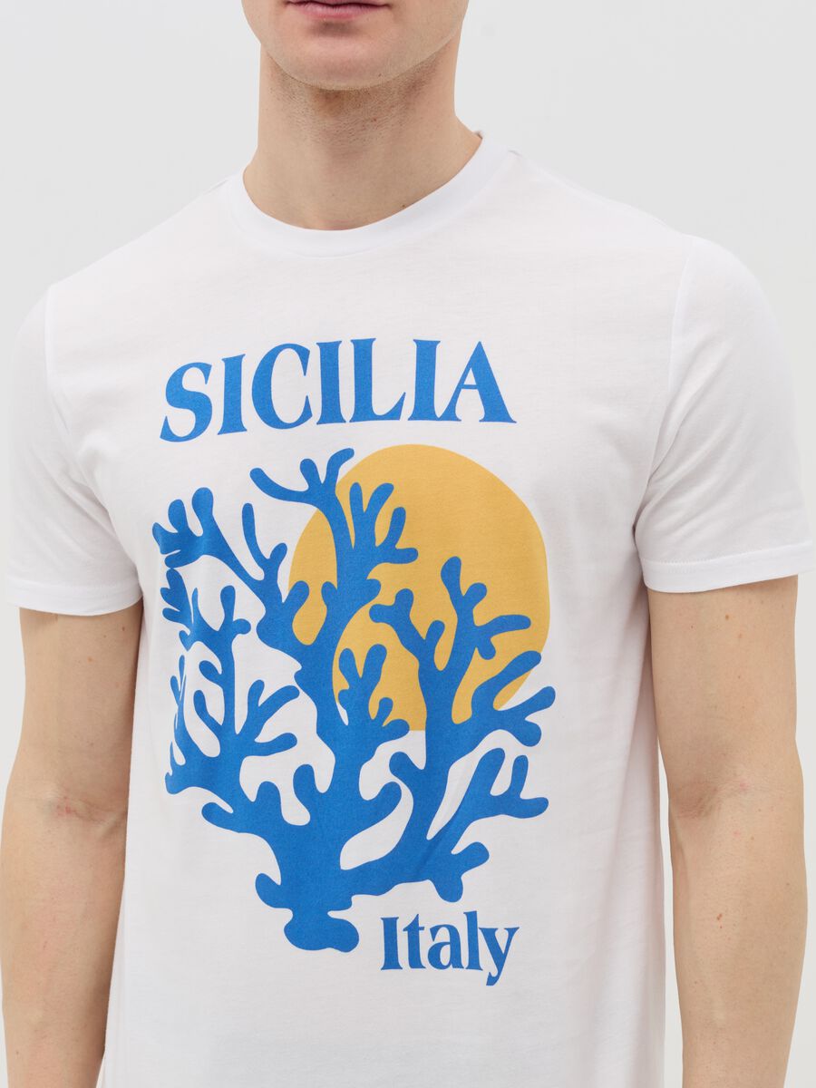 Cotton T-shirt with "Sicilia Italy" print_2