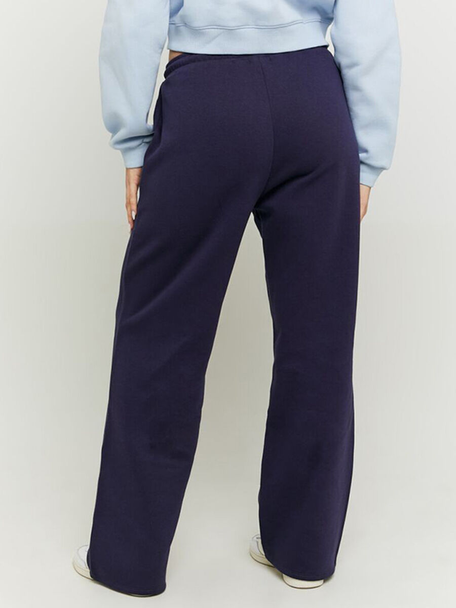 Women's blue cotton blend trousers regular fit_2
