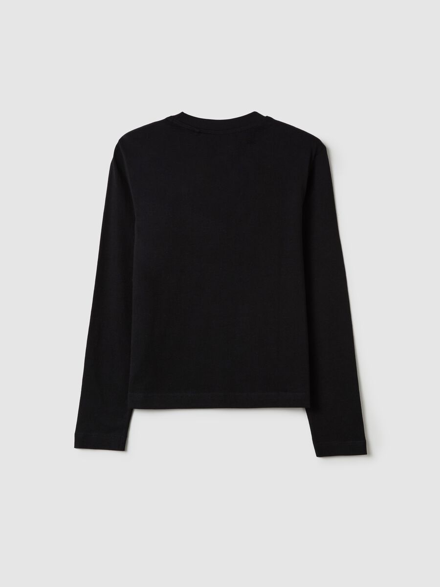 T-shirt maniche lunghe in cotone con stampa _4