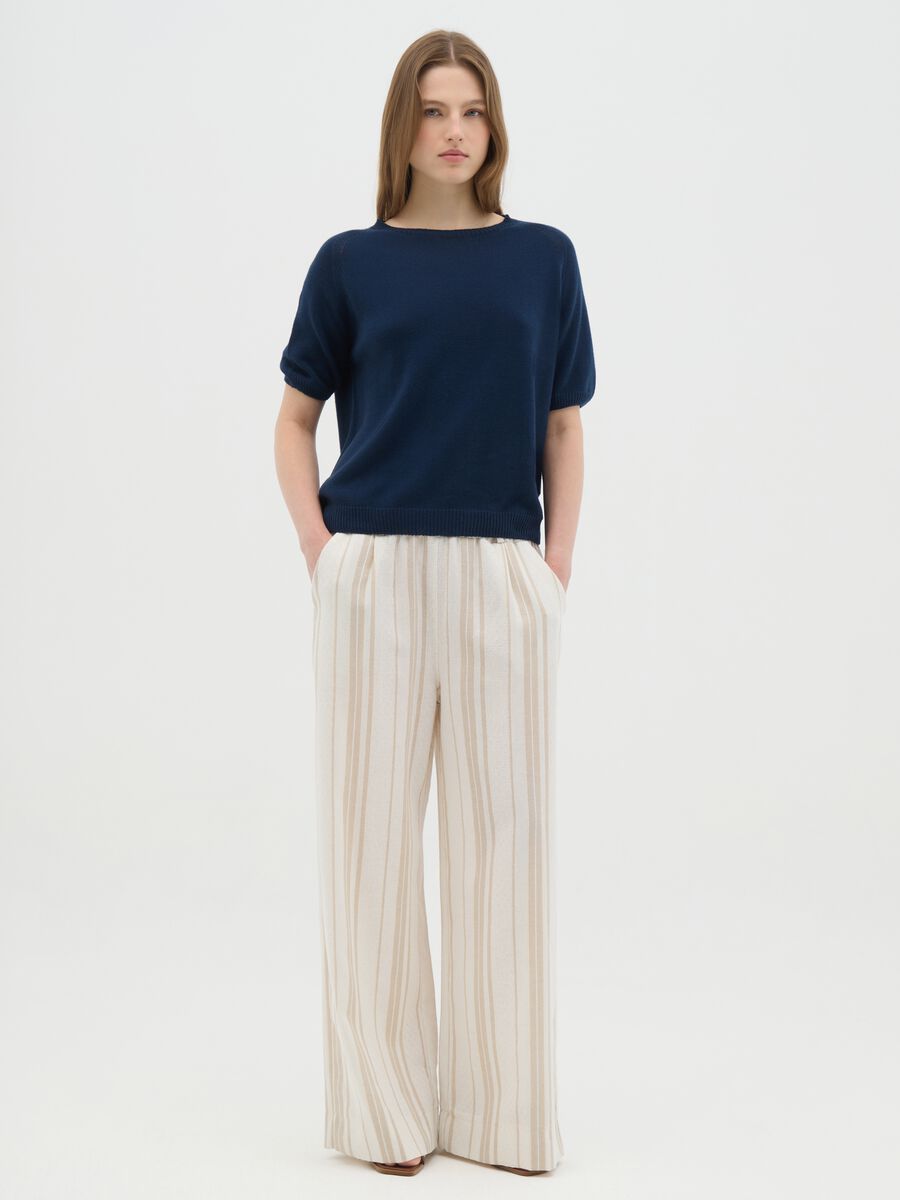 Women's Multicolor Cotton Blend Regular Fit Trousers_0