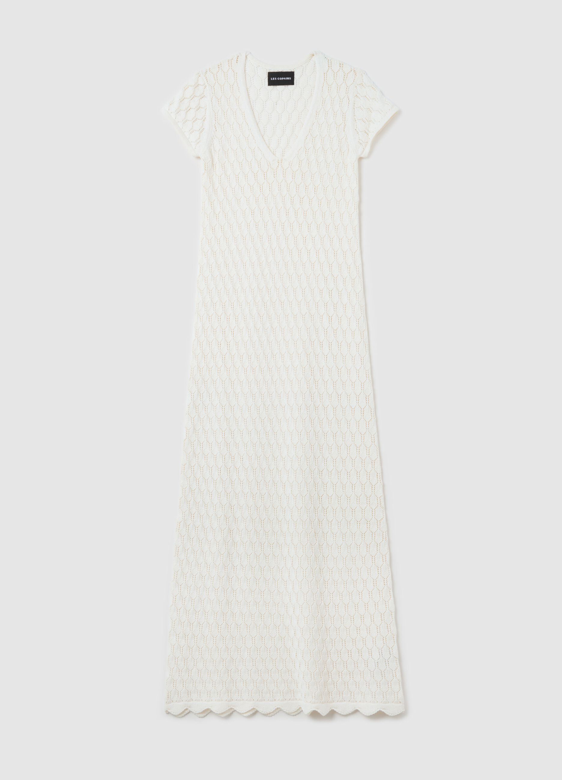 Vestito lungo crochet a maniche corte