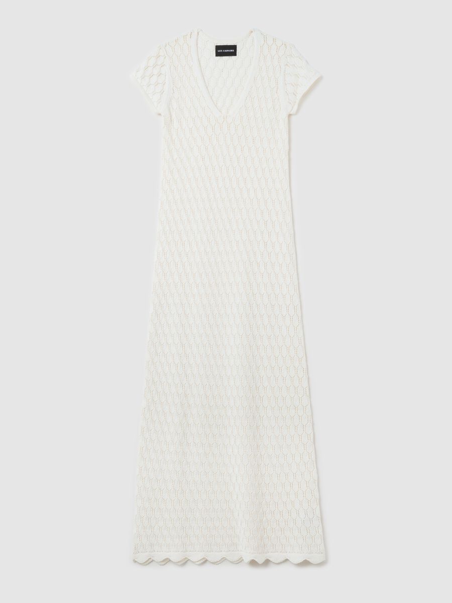 Long crochet dress with short sleeves._4