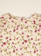 Beige floral pure viscose baby bodysuit with round neck_1