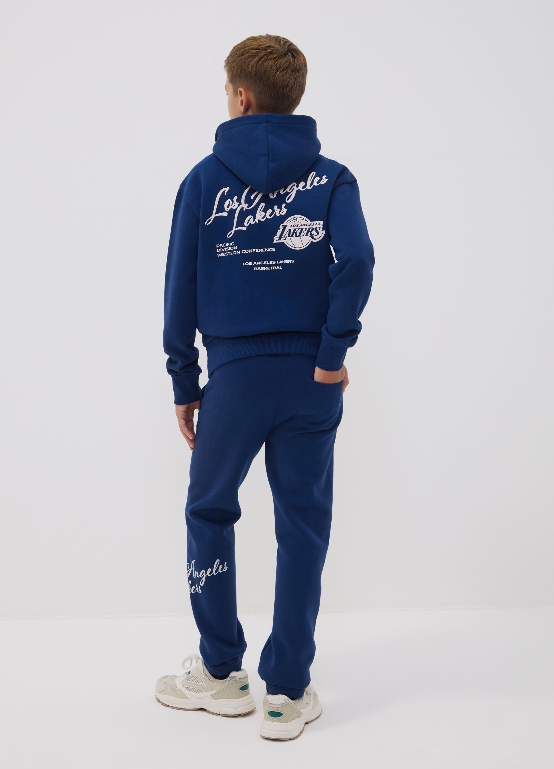 Blue regular-fit cotton-blend joggers