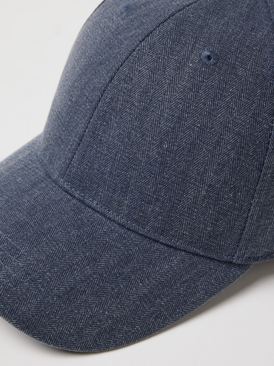 Regular fit pure cotton denim blue baseball cap_2