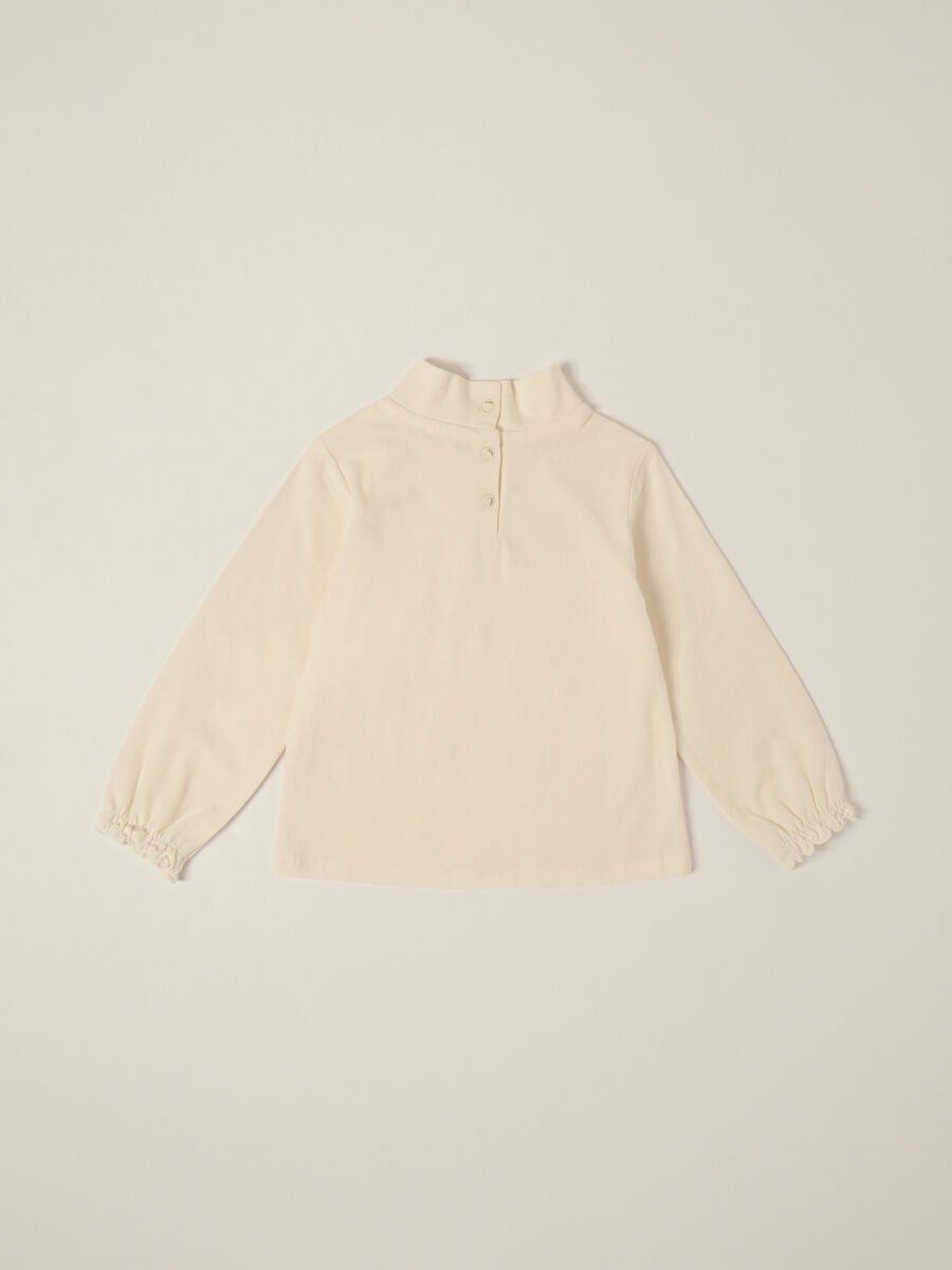Maglia bianca elasticizzata a maniche lunghe_1