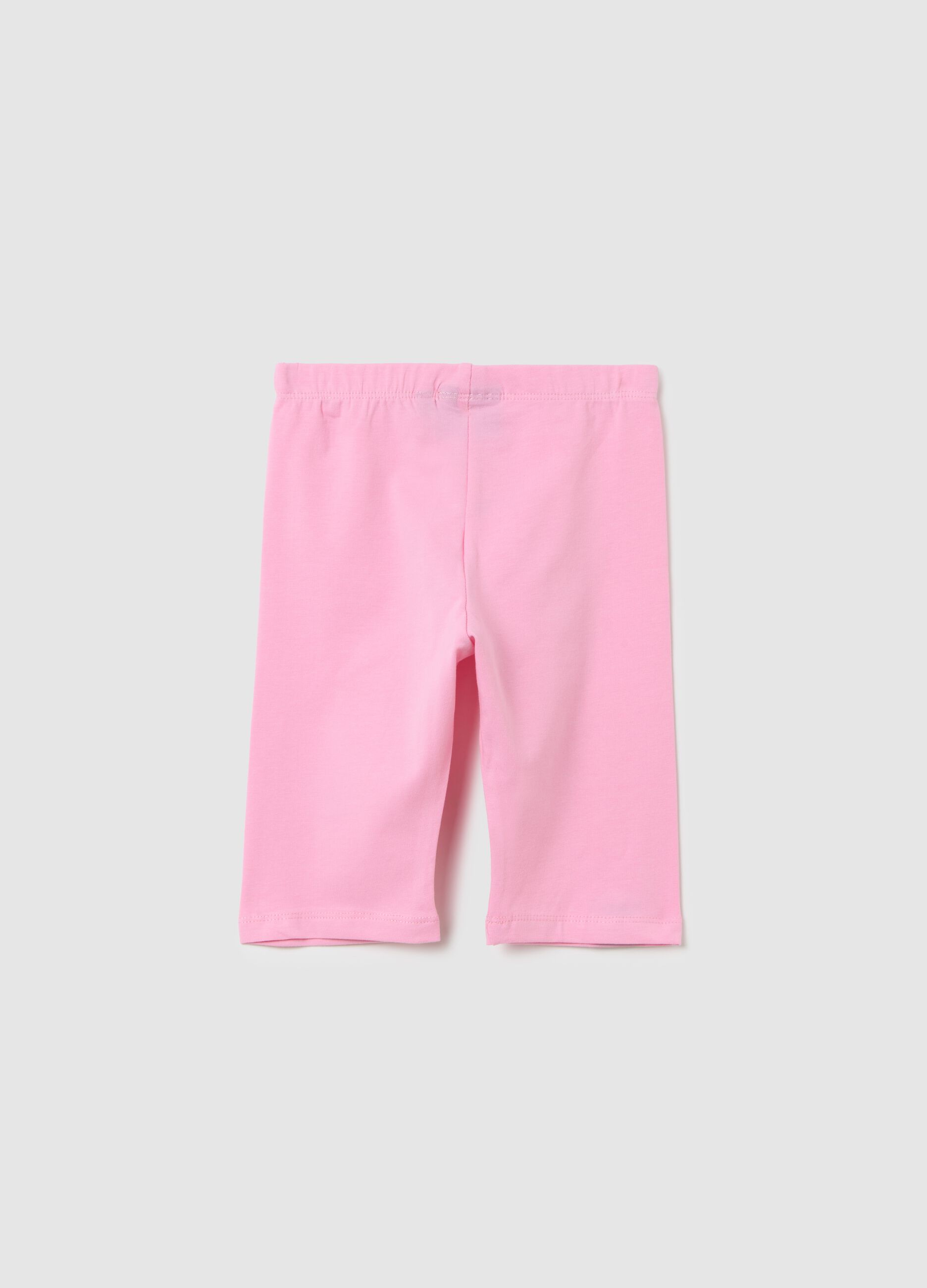 Girls' Pink Cotton Skinny Fit Shorts