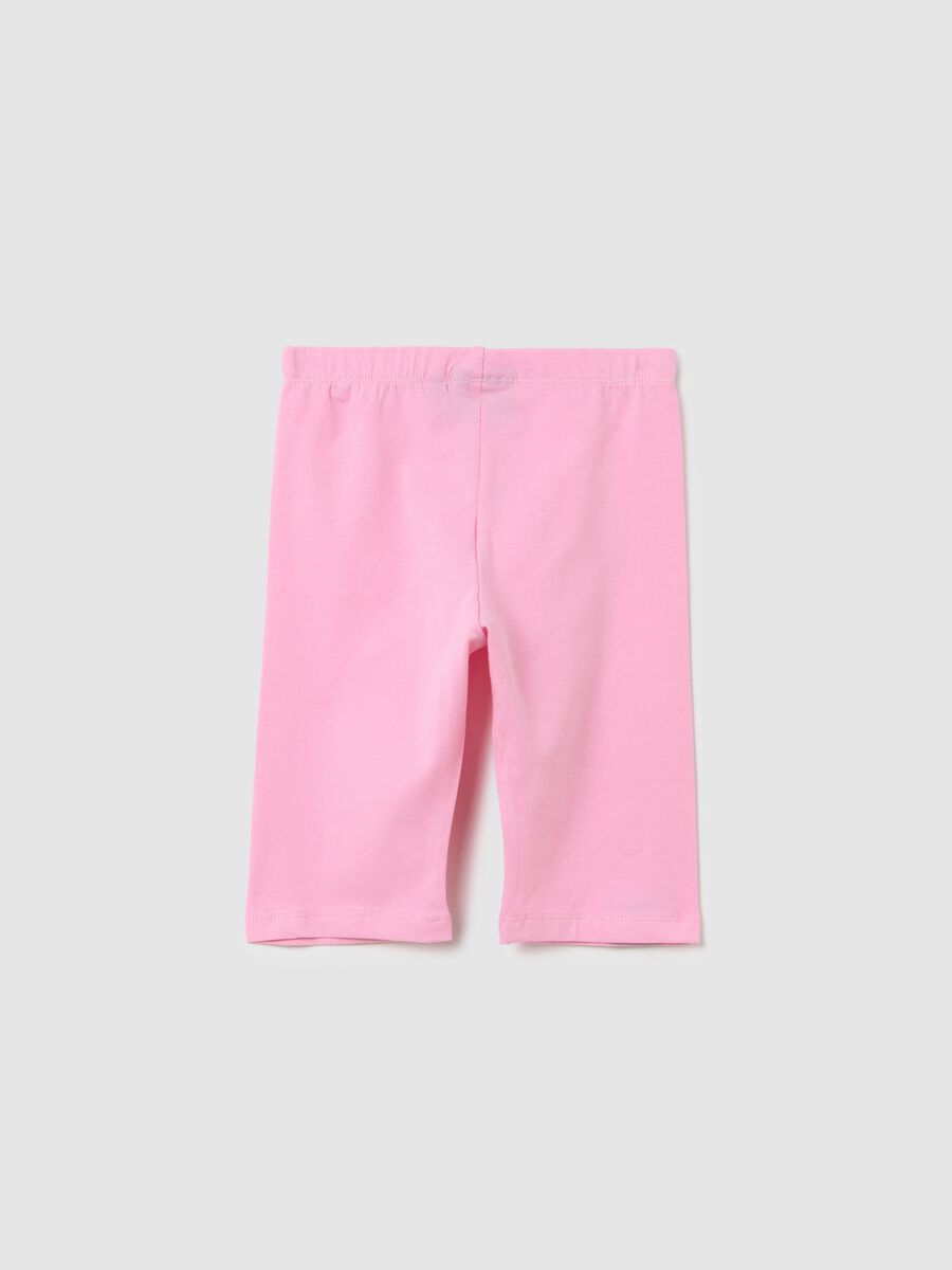 Girls' Pink Cotton Skinny Fit Shorts_1