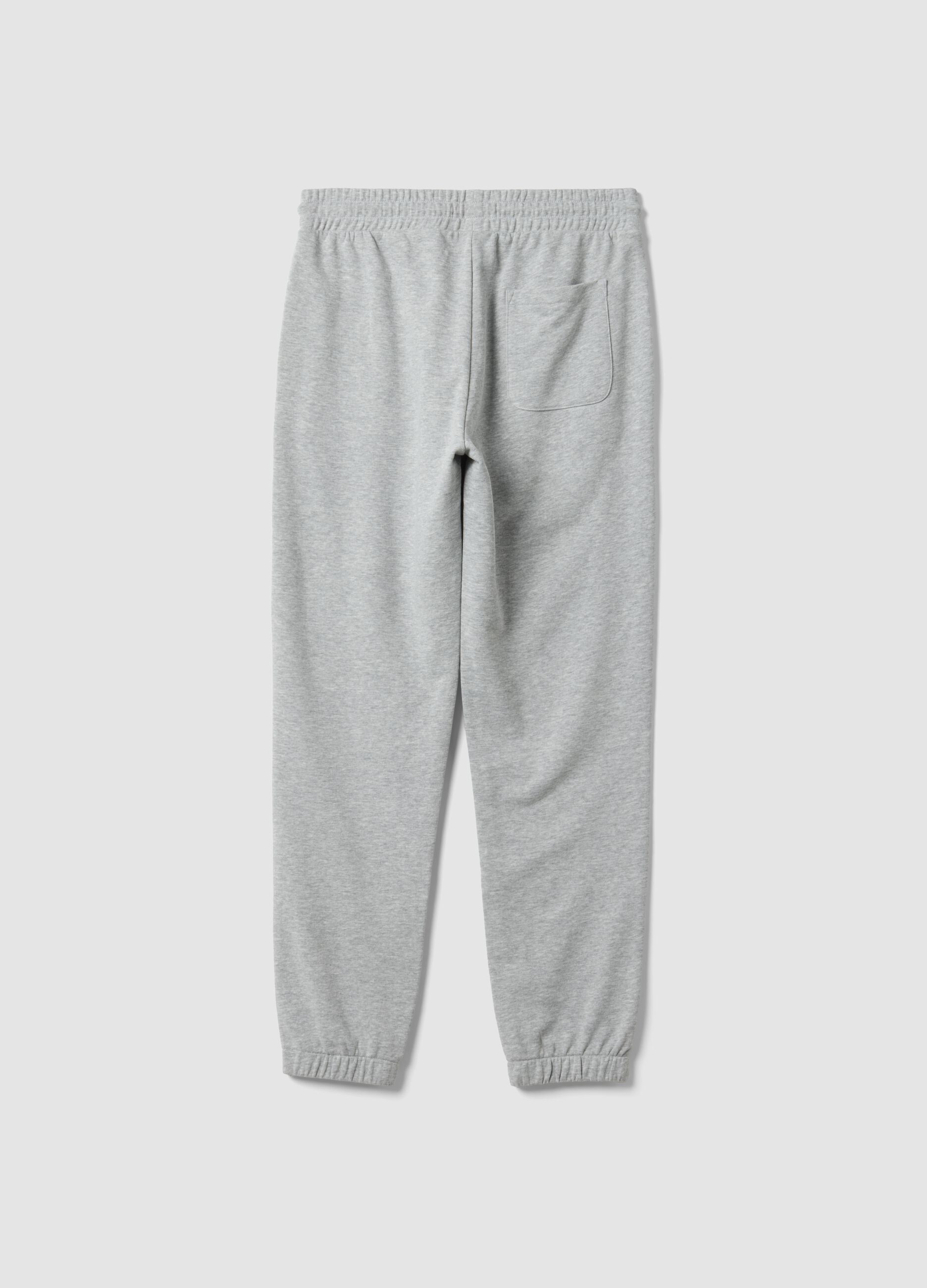 Grey cotton-blend jogger trousers, regular fit