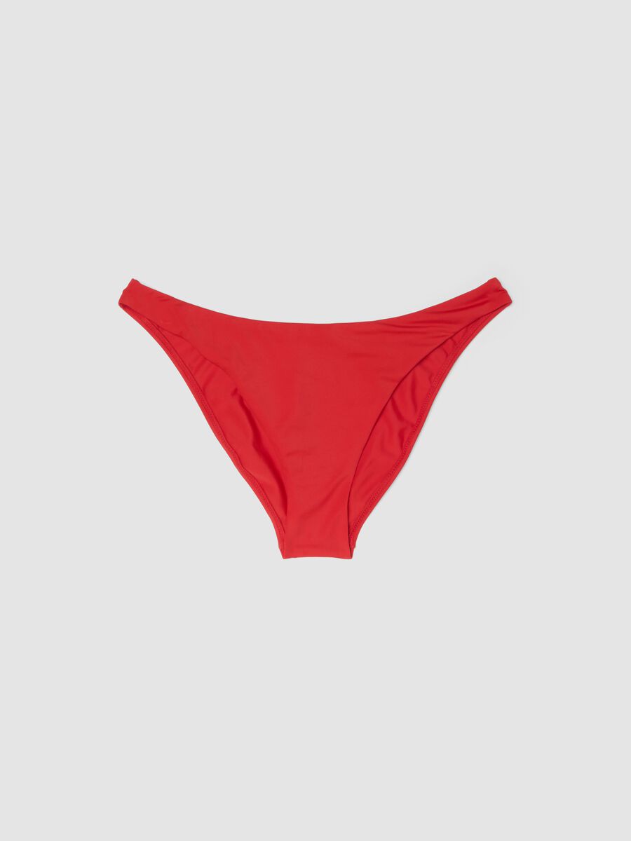 Slip bikini rosso in tessuto elasticizzato_4