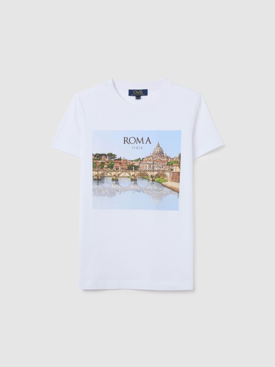 Women's pure white cotton T-shirt regular fit_0
