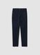Blue slim-fit five-pocket stretch cotton trousers_0